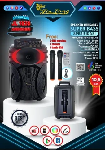 SPEAKER PORTABLE JINLONG JL1828 LABORGINI